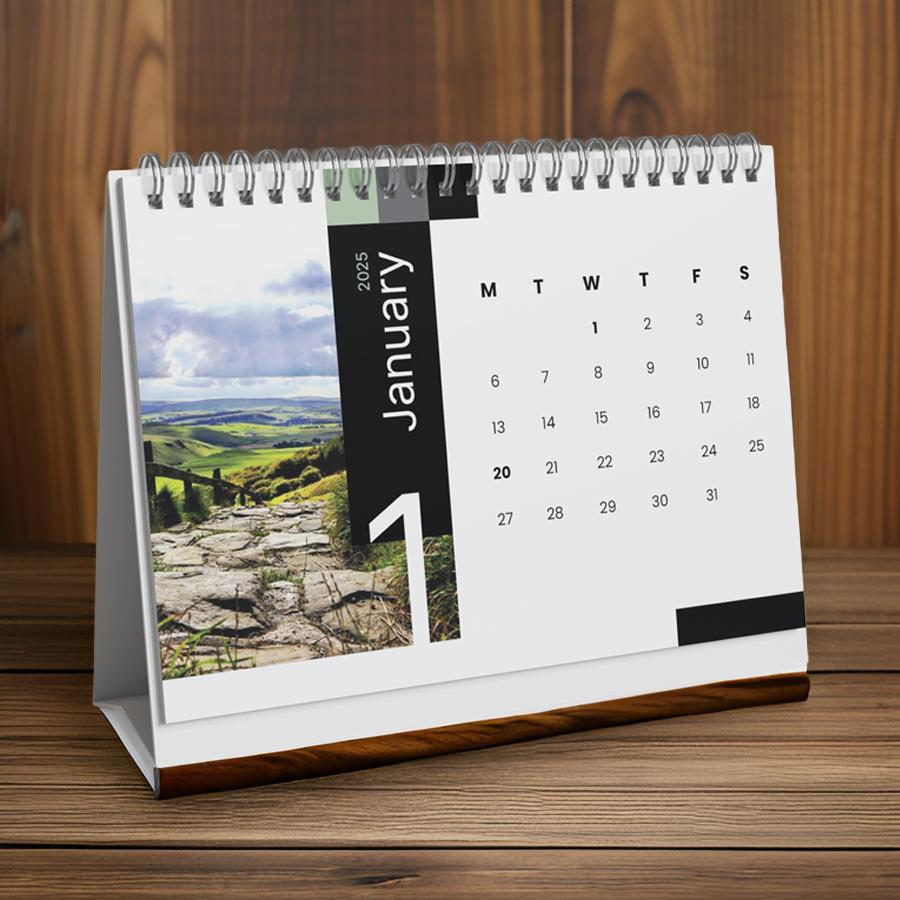 Kalender Duduk Perusahaan Custom Logo