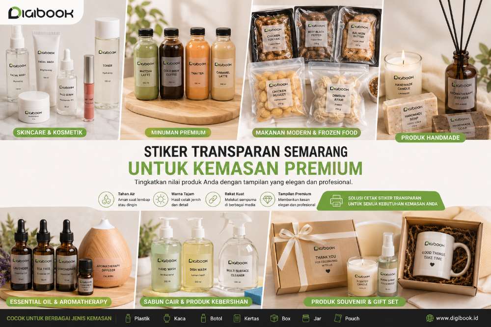Label transparan untuk produk modern dan elegan