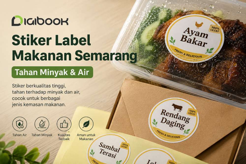 Stiker label makanan Semarang tahan minyak dan air