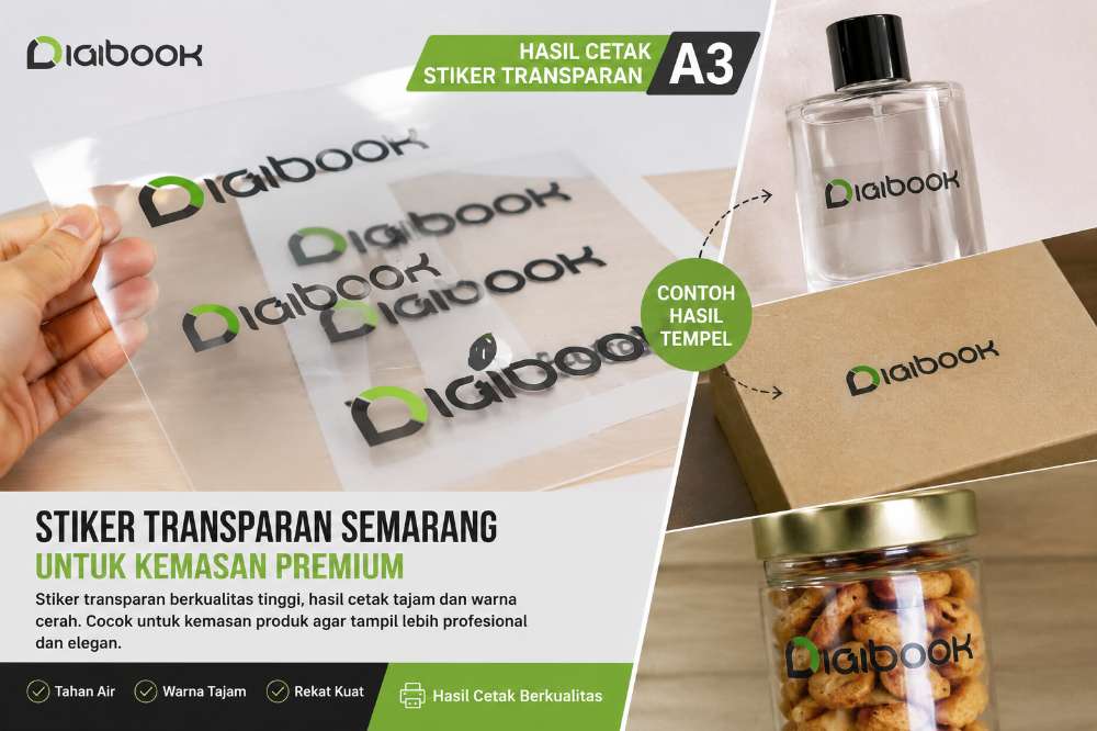 Stiker transparan Semarang untuk kemasan premium
