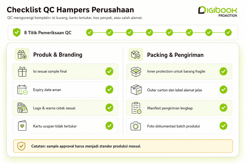 Checklist quality control hampers perusahaan dari isi produk hingga manifest pengiriman
