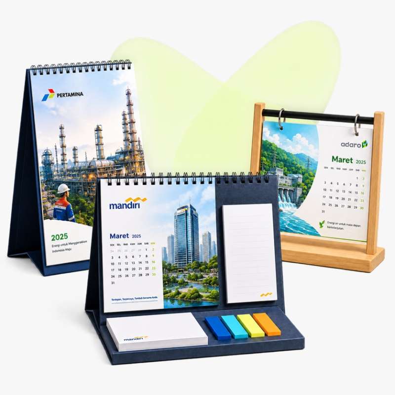 Contoh pilihan kalender meja custom 2027 untuk perusahaan dan klien bisnis